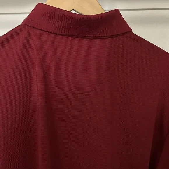 Cubavera Men's XXL Red 100% Polyester Ribbed Knit 3 Button Short Sleeve Polo - Picture 5 of 16